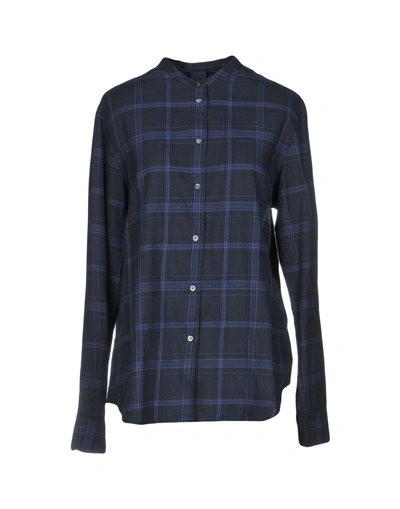 Shop Aspesi Checked Shirt In Dark Blue