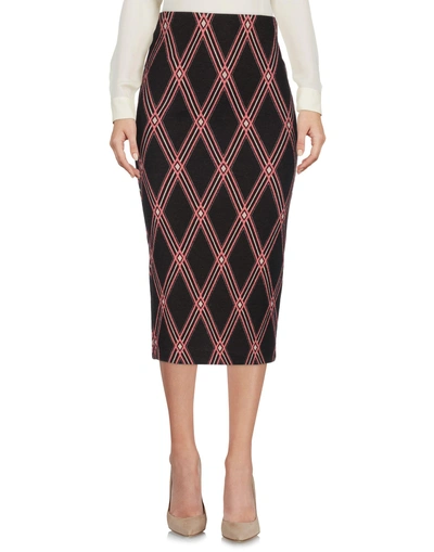 Shop Pinko Woman Midi Skirt Dark Brown Size 2 Wool, Acrylic, Polyamide