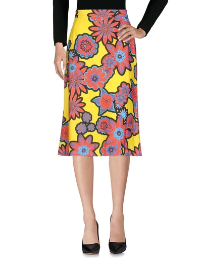 Shop House Of Holland Midi Skirts In Yellow