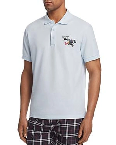 Shop Burberry Burnton Regular Fit Polo Shirt In Pearl Blue
