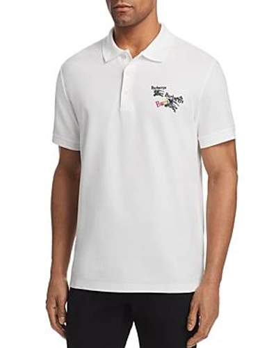 Shop Burberry Burnton Regular Fit Polo Shirt In White