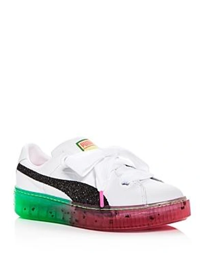 Shop Puma X Sophia Webster Women's Candy Princess Leather Lace Up Platform Sneakers In White