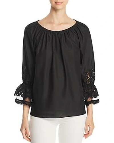 Shop Le Gali Charly Eyelet Detail Top - 100% Exclusive In Black