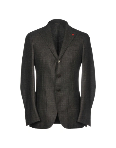 Shop Isaia Suit Jackets In Steel Grey