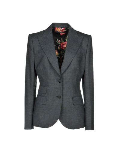 Shop Dolce & Gabbana Woman Blazer Steel Grey Size 8 Wool, Polyester, Elastane
