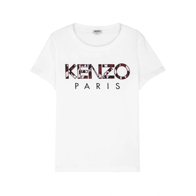 Shop Kenzo Logo-appliquéd Cotton T-shirt In White