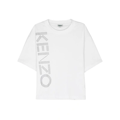 Shop Kenzo Logo-appliqué Cotton T-shirt In White