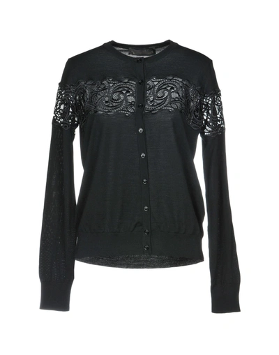 Shop Versace Cardigan In Black