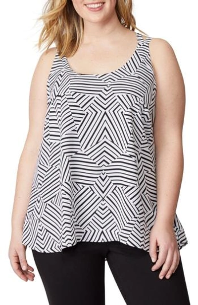 Shop Rebel Wilson X Angels Cross Strap Tank In Origami Stripe