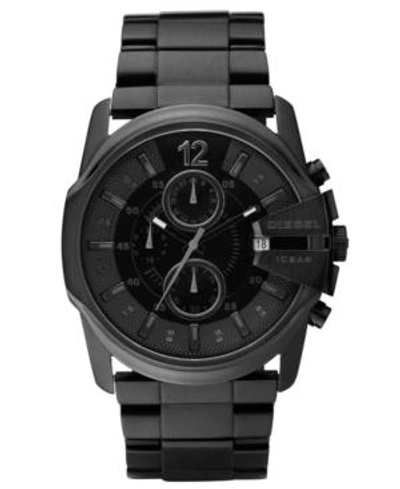 Shop Diesel Mens Chronograph Black Ion Plated Stainless Steel Bracelet Watch 49x45mm Dz4180