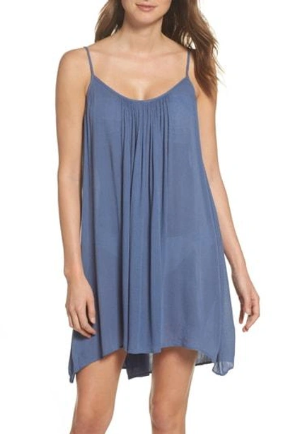 Shop Elan Cover-up Slipdress In White/ Navy