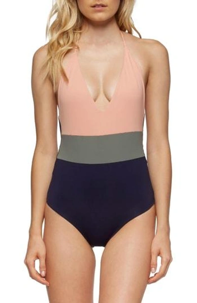Shop Tavik Chase One-piece Swimsuit In Desert Clay