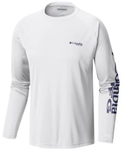 Shop Columbia Men's Pfg Omni-wick Terminal Tackle T-shirt In White, Nig