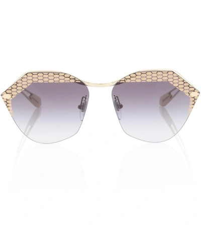 Shop Bvlgari Eyewear Serpenti Sunglasses In Gold