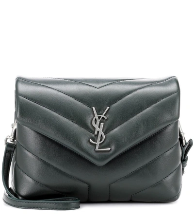 Shop Saint Laurent Toy Loulou Leather Shoulder Bag In Green