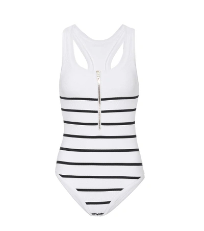 Shop Heidi Klein Core Striped Swimsuit In White