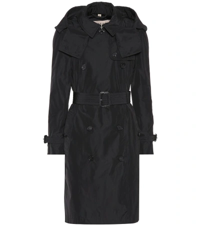 Shop Burberry Detachable Hood Trench Coat In Black