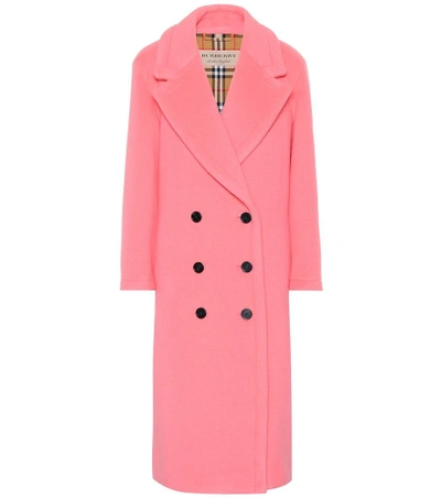 Shop Burberry Wool And Cashmere Coat In Pink