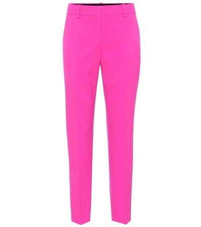 Shop Emilio Pucci Cropped Stretch Wool Pants In Pink