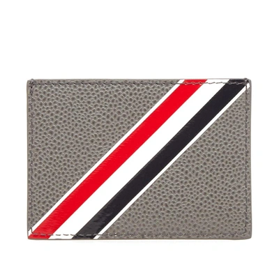 Shop Thom Browne Diagonal Stripe Card Holder In Grey