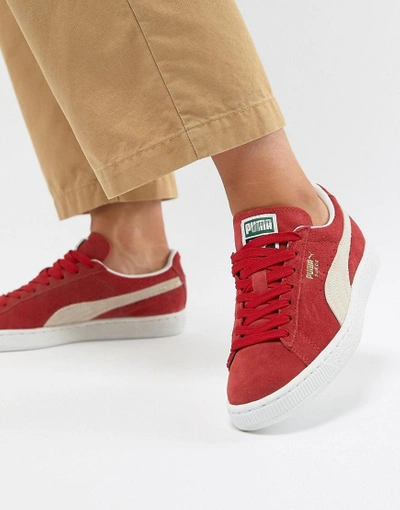 Shop Puma Suede Classic+ Red Sneakers - Red