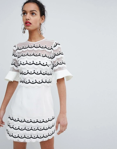 Shop Keepsake Scallop Ruffle Mini Dress - White