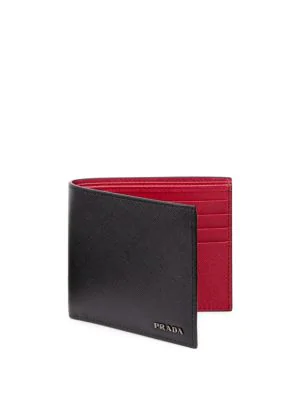 prada black and red wallet