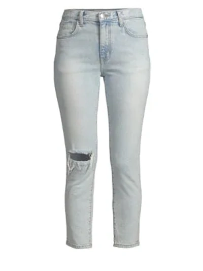 Shop Current Elliott Vintage Slim Fit Cropped Jeans In Century Destroy