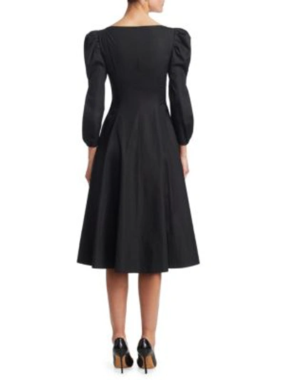 Shop Khaite Edwina Cotton Midi Dress In Black