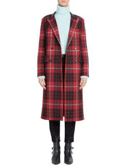 Shop Each X Other Tartan Plaid Coat In Red Multi