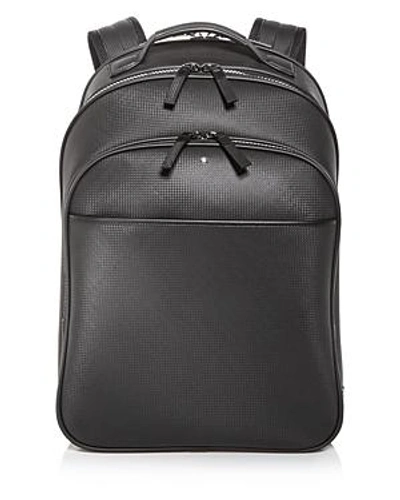 Shop Montblanc Embossed Leather Backpack In Gray