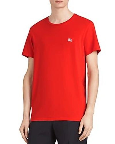 Shop Burberry Logo-embroidered Tee In Bright Red