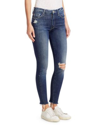Shop Mother The Looker Ankle Fray Jeans In Close To The Edge