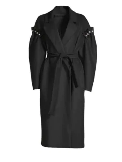 Shop Mother Of Pearl Webb Wool & Pearl Coat In Black