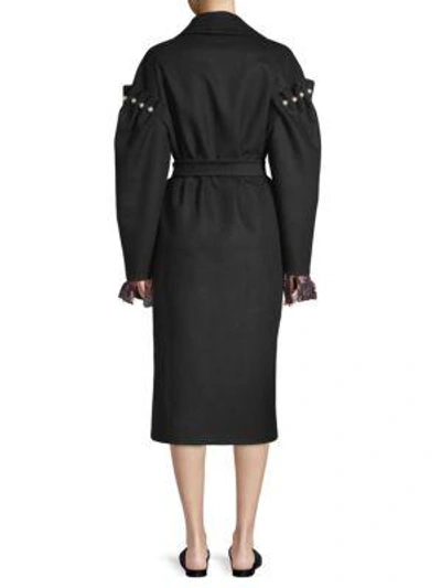 Shop Mother Of Pearl Webb Wool & Pearl Coat In Black