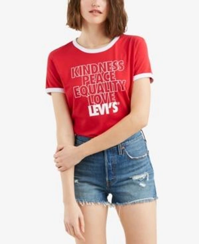 Shop Levi's Perfect Cotton Graphic T-shirt In Good Message Chinese