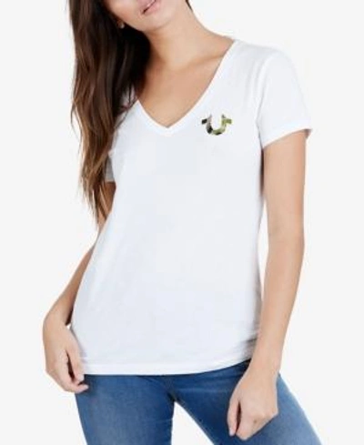 Shop True Religion Cotton Camouflage-logo T-shirt In White