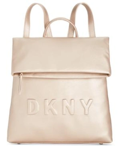 Shop Dkny Tilly Logo Backpack, Created For Macy's In Rose Gold/gold