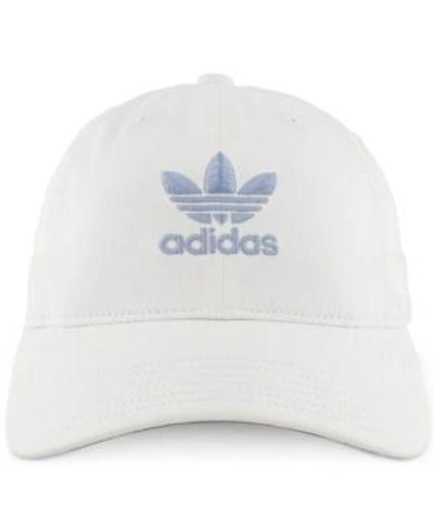 Shop Adidas Originals Cotton Relaxed Cap In White/blue