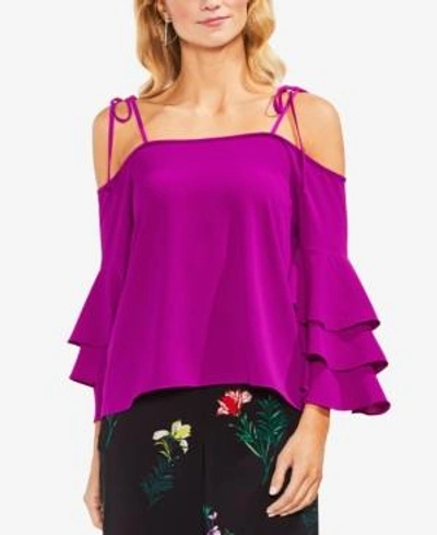 Shop Vince Camuto Off-the-shoulder Ruffle-sleeve Top In Fuchsia Fury