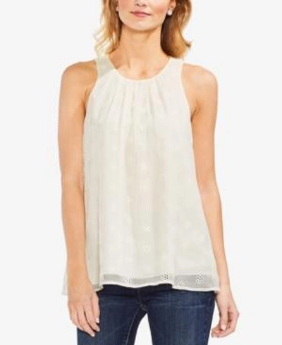 Shop Vince Camuto Embroidered Eyelet Blouse In Antique White