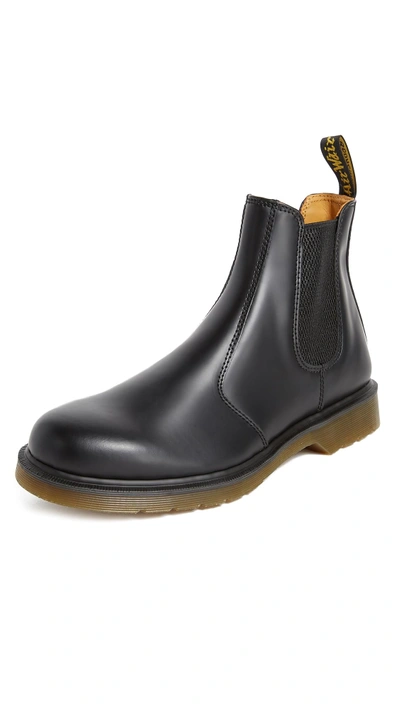 Dr. Martens' Vintage Round-toe Leather Boots In Black