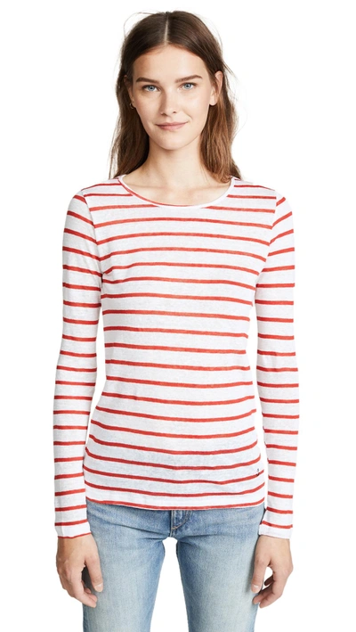 Shop One By Stripe & Stare One By Breton Jersey Long Sleeve Tee In Red/white
