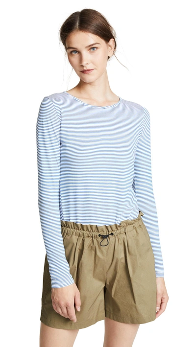 Shop One By Stripe & Stare One By Breton Jersey Long Sleeve Tee In Blue/white