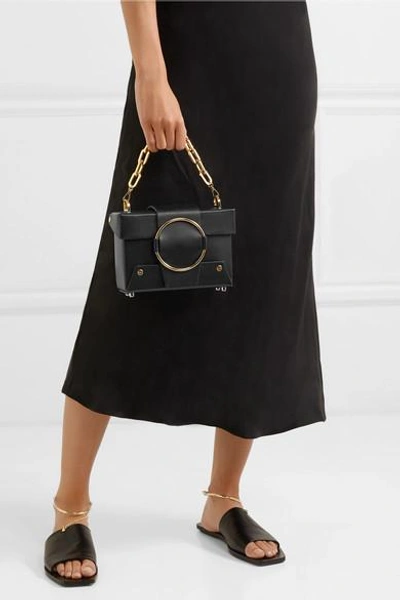 Shop Yuzefi Asher Small Leather Shoulder Bag In Black