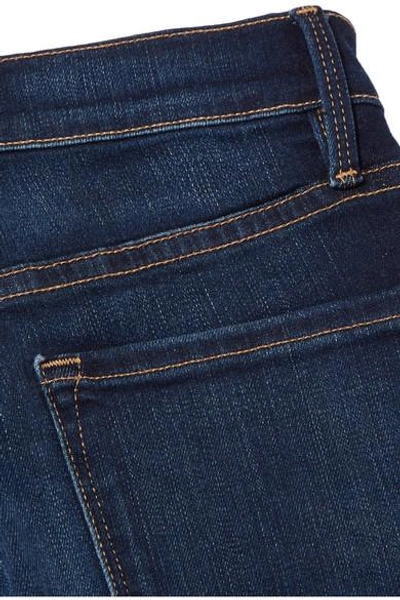 Shop Frame Ali High-rise Skinny Jeans In Dark Denim