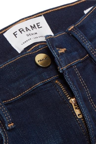 Shop Frame Ali High-rise Skinny Jeans In Dark Denim