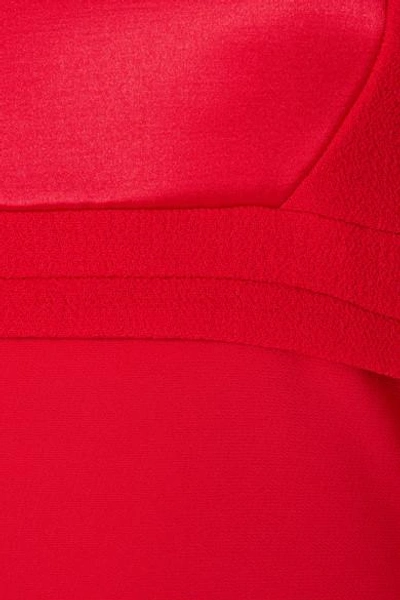 Shop Antonio Berardi Wool-crepe, Cady And Satin Midi Dress In Red