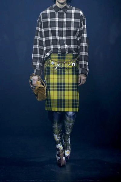 Shop Balenciaga Oversized Checked Flannel And Jersey Hybrid Top In Anthracite