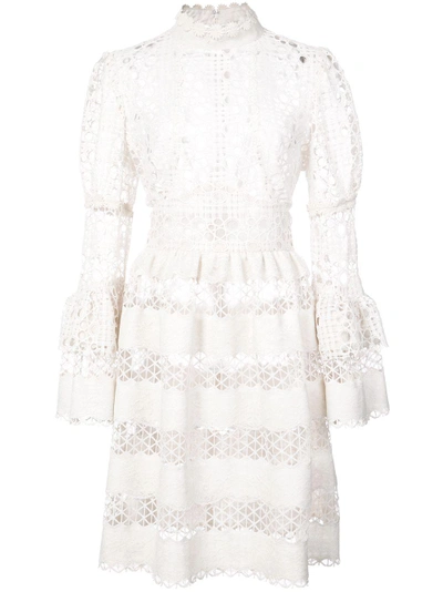 Shop Anna Sui Dew Drop And Trellis Lace Dress - White